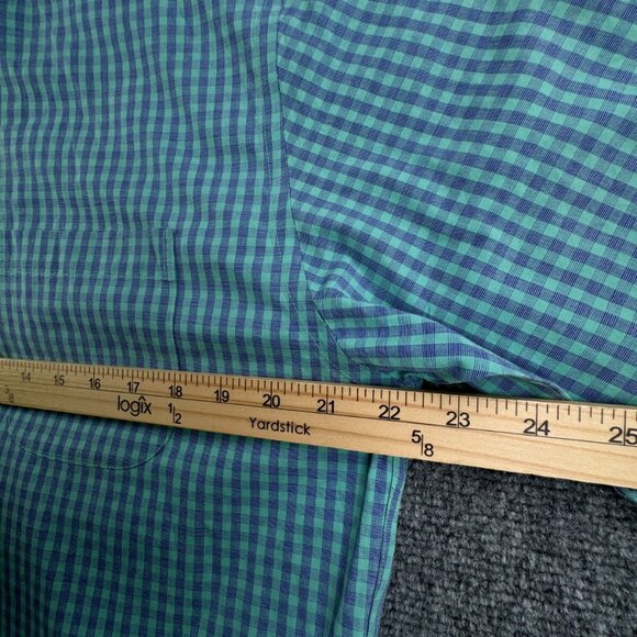 Brooks Brothers Short Sleeve Button Up Shirt Men Cotton Purple Green Medium Reg - Picture 6 of 16